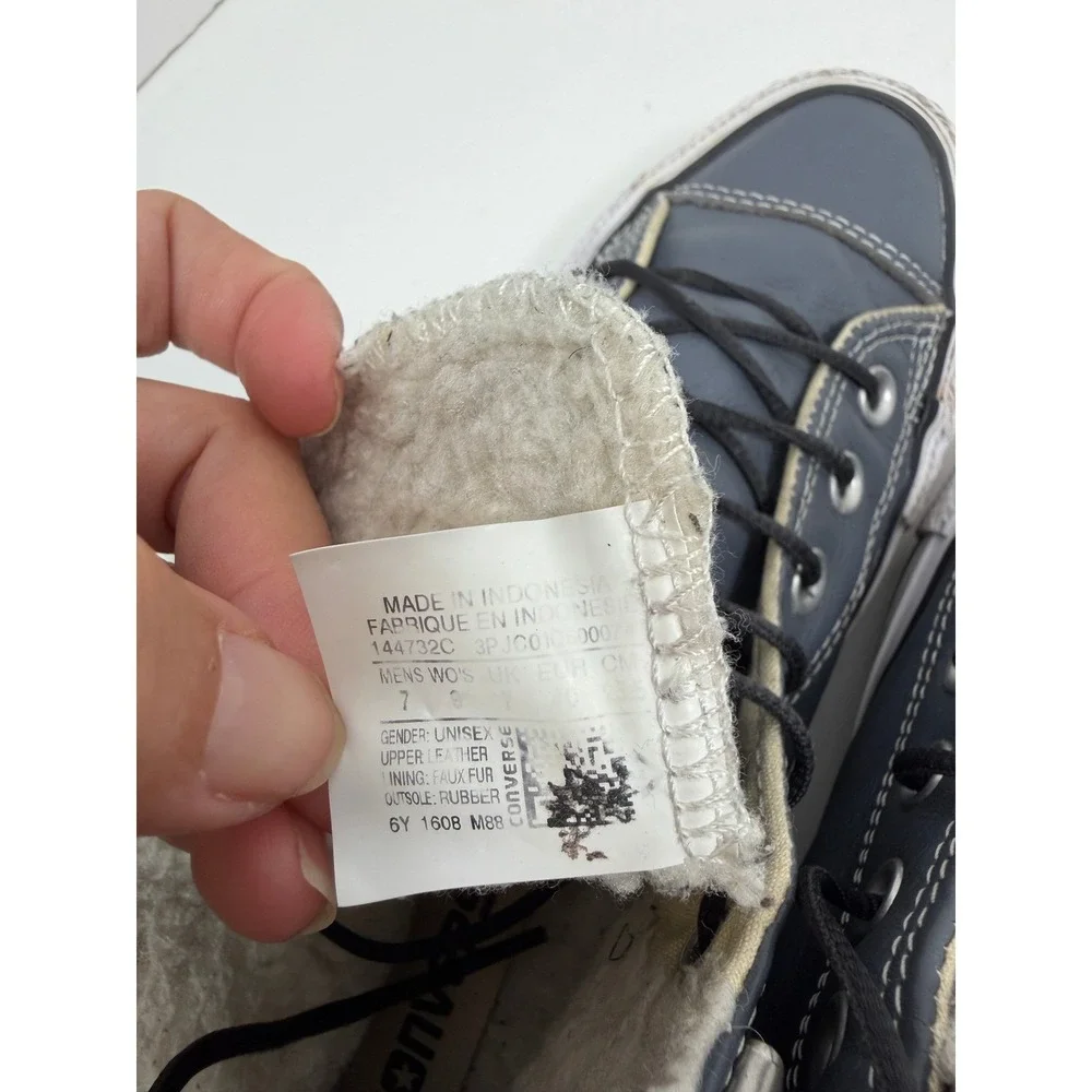 Converse Chuck Taylor All Star City hiker gray Leather Faux Fur‎ Boots 144732C